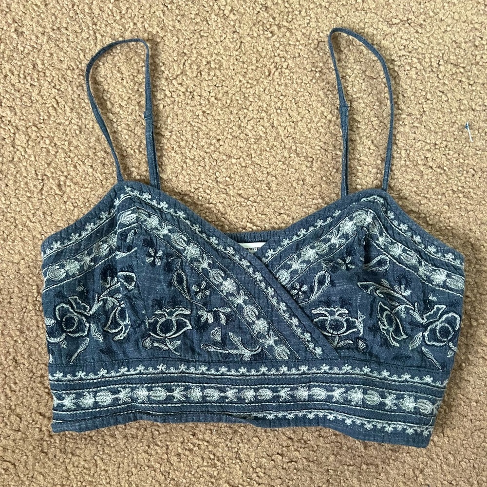 Embroidered crop top